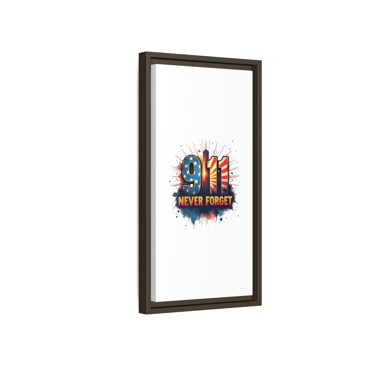 Framed Canvas Wall Art — “9·11 Never Forget” Memorial Print