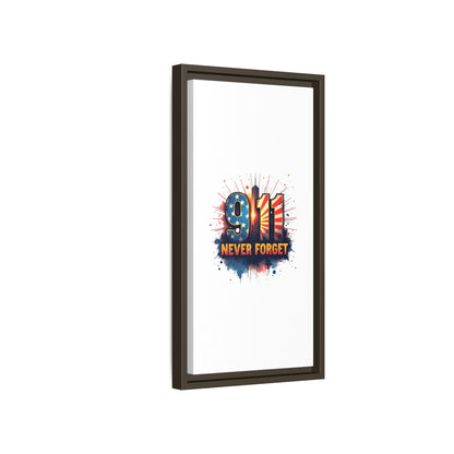 Framed Canvas Wall Art — “9·11 Never Forget” Memorial Print