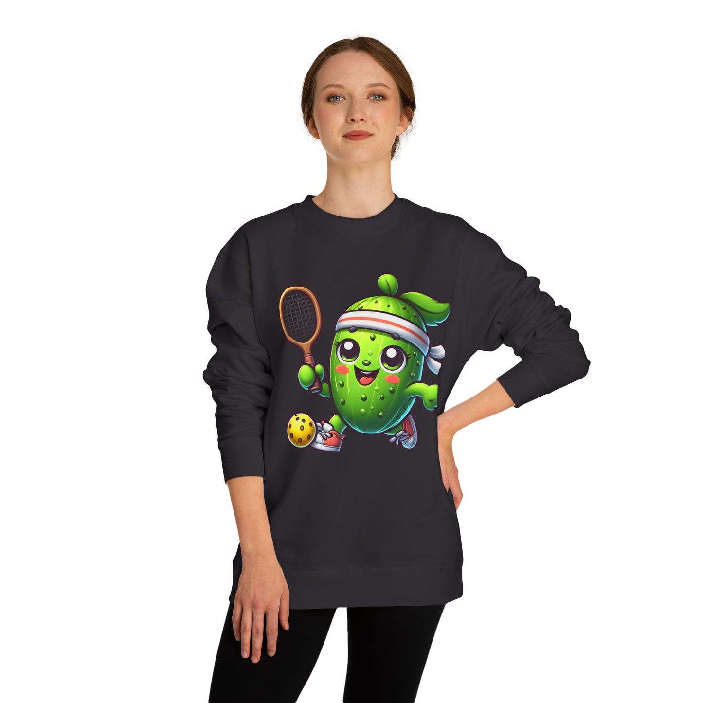 Pickleball Avocado Sweatshirt — Cute Cartoon Pickleball Player Crewneck