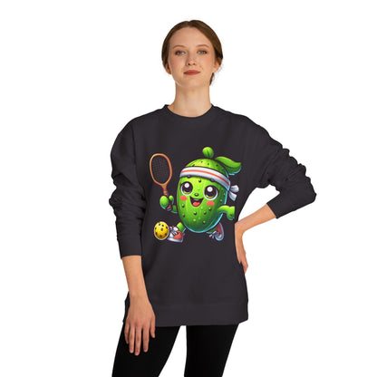 Pickleball Avocado Sweatshirt — Cute Cartoon Pickleball Player Crewneck