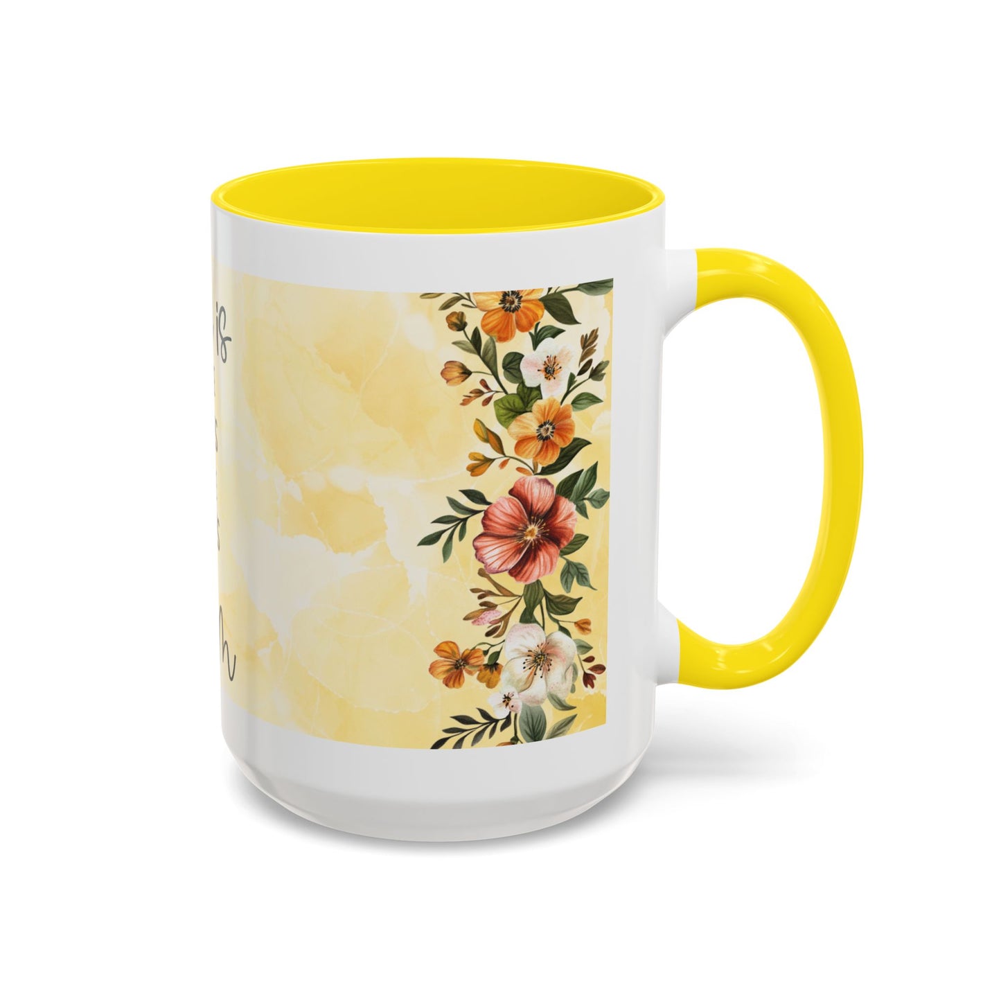 She Is Mom Floral Accent Coffee Mug — 'She is Peace, She is Home' Mother's Day Gift