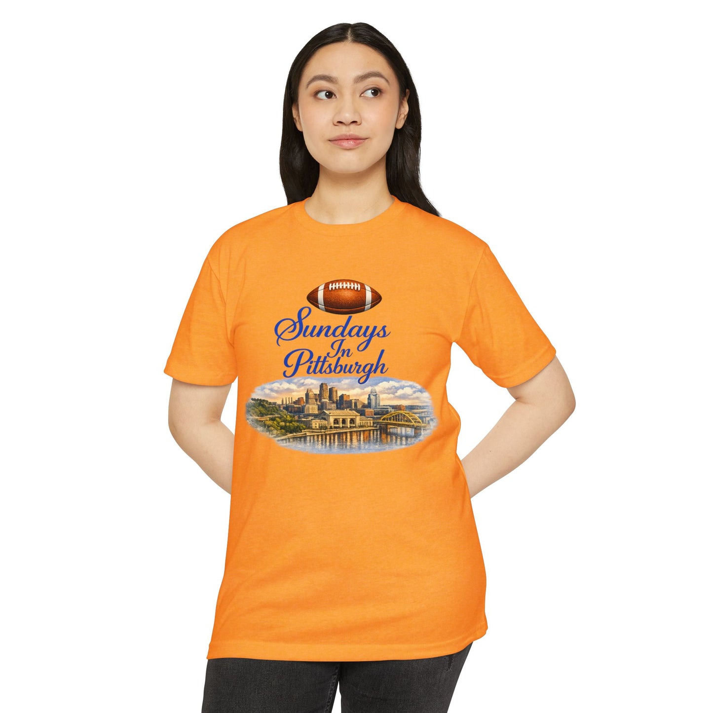 Sundays in Pittsburgh T‑Shirt — Vintage Football City Skyline Tee
