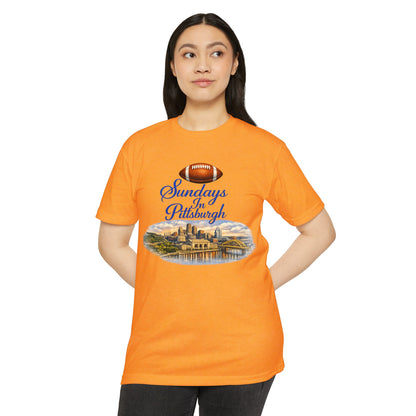 Sundays in Pittsburgh T‑Shirt — Vintage Football City Skyline Tee