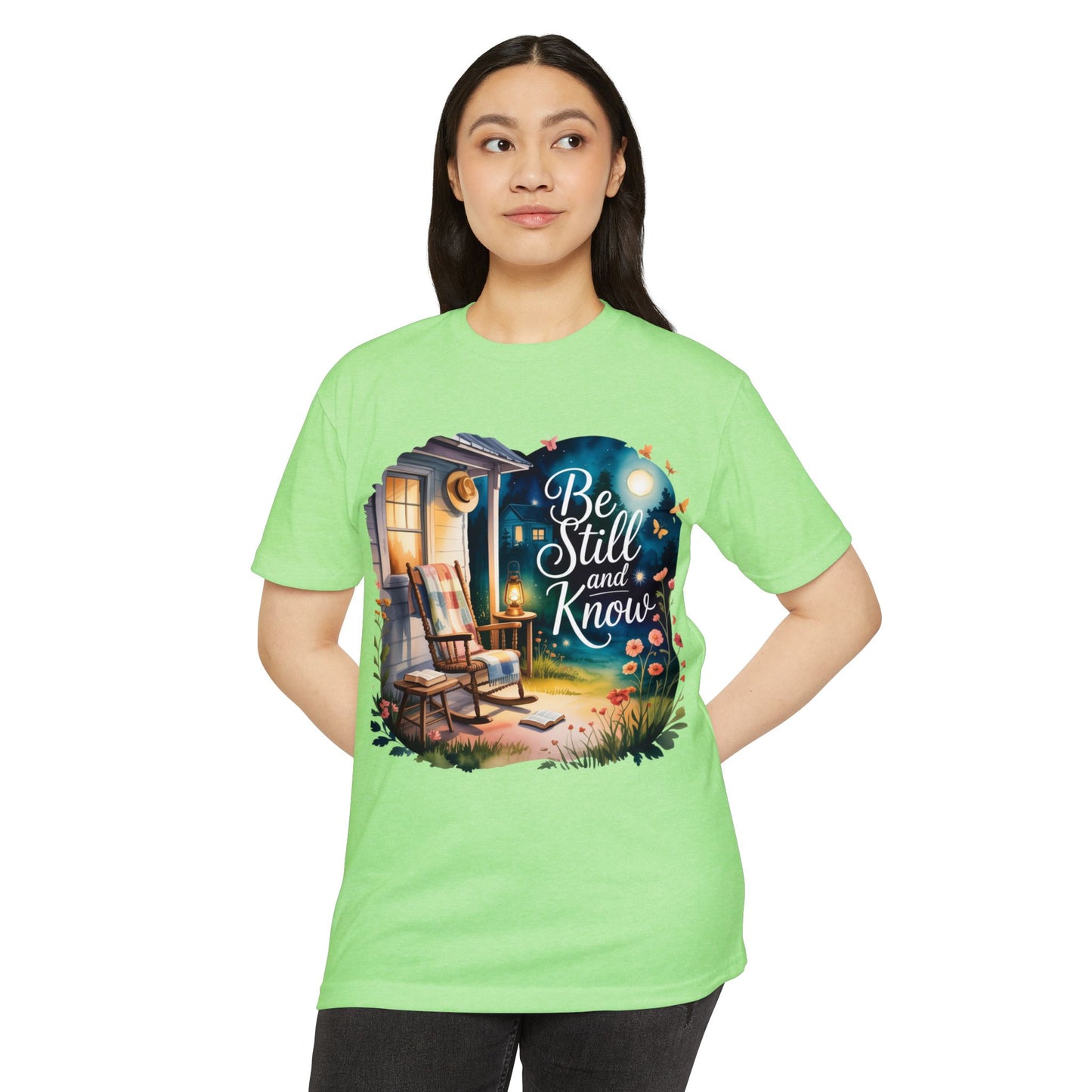 Be Still and Know T-Shirt — Cozy Porch & Moonlight Faith Tee
