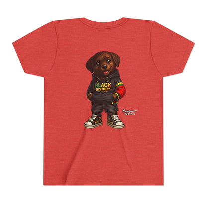 Youth Tee — Cute Puppy 'Black History' Graphic Shirt