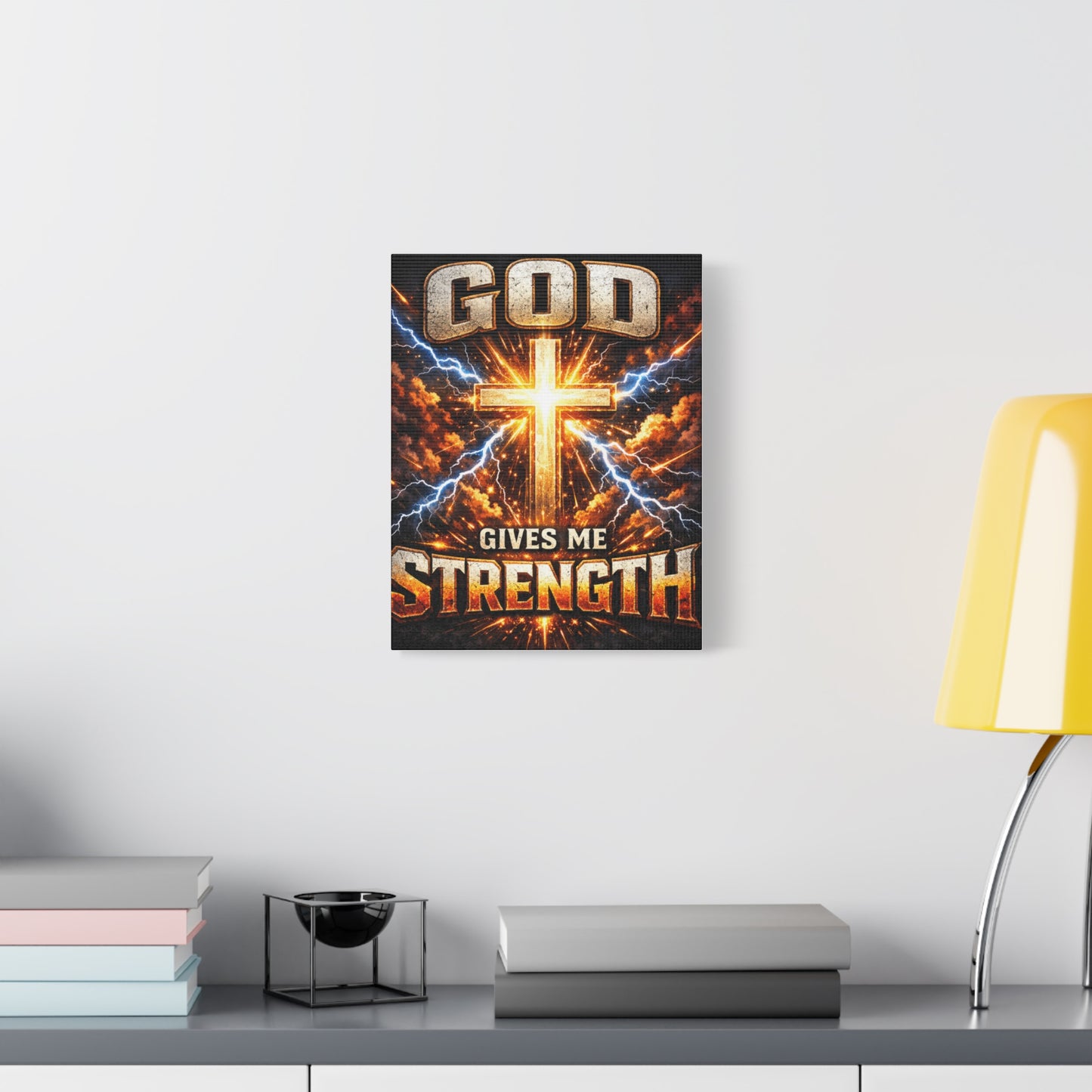 God Gives Me Strength Canvas Wall Art