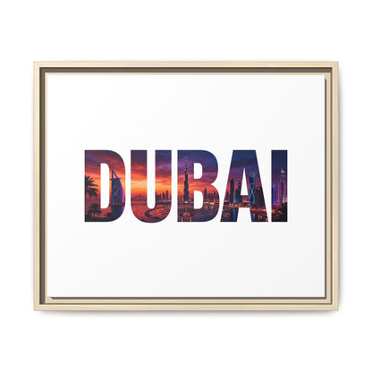 Dubai Photo-Text Matte Canvas Framed Wall Art
