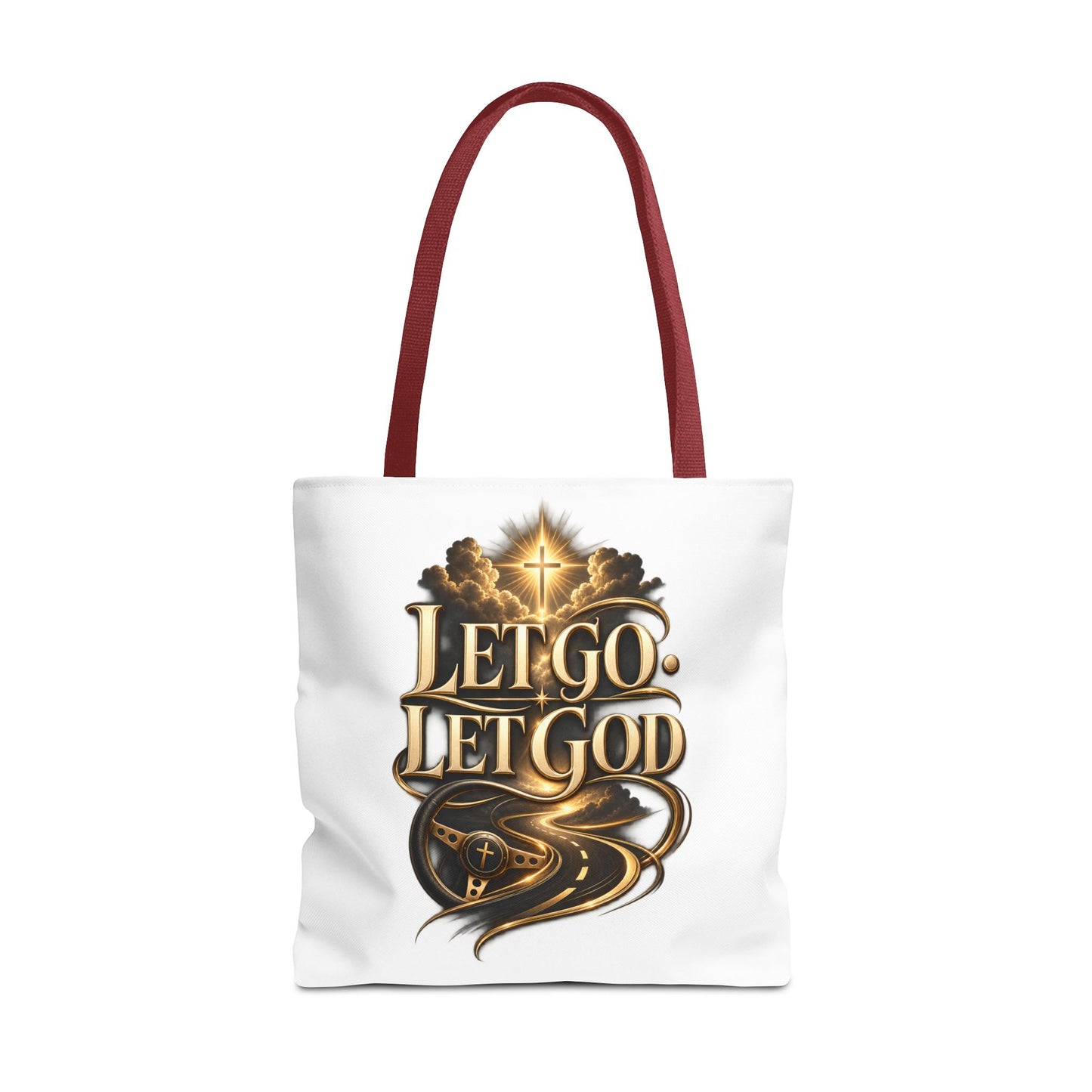 Let Go Let God Inspirational Tote Bag — Christian Faith Prayer Gift