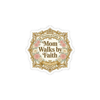 Mom Walks by Faith Sticker | minimalist mom life, cool mom streetwear