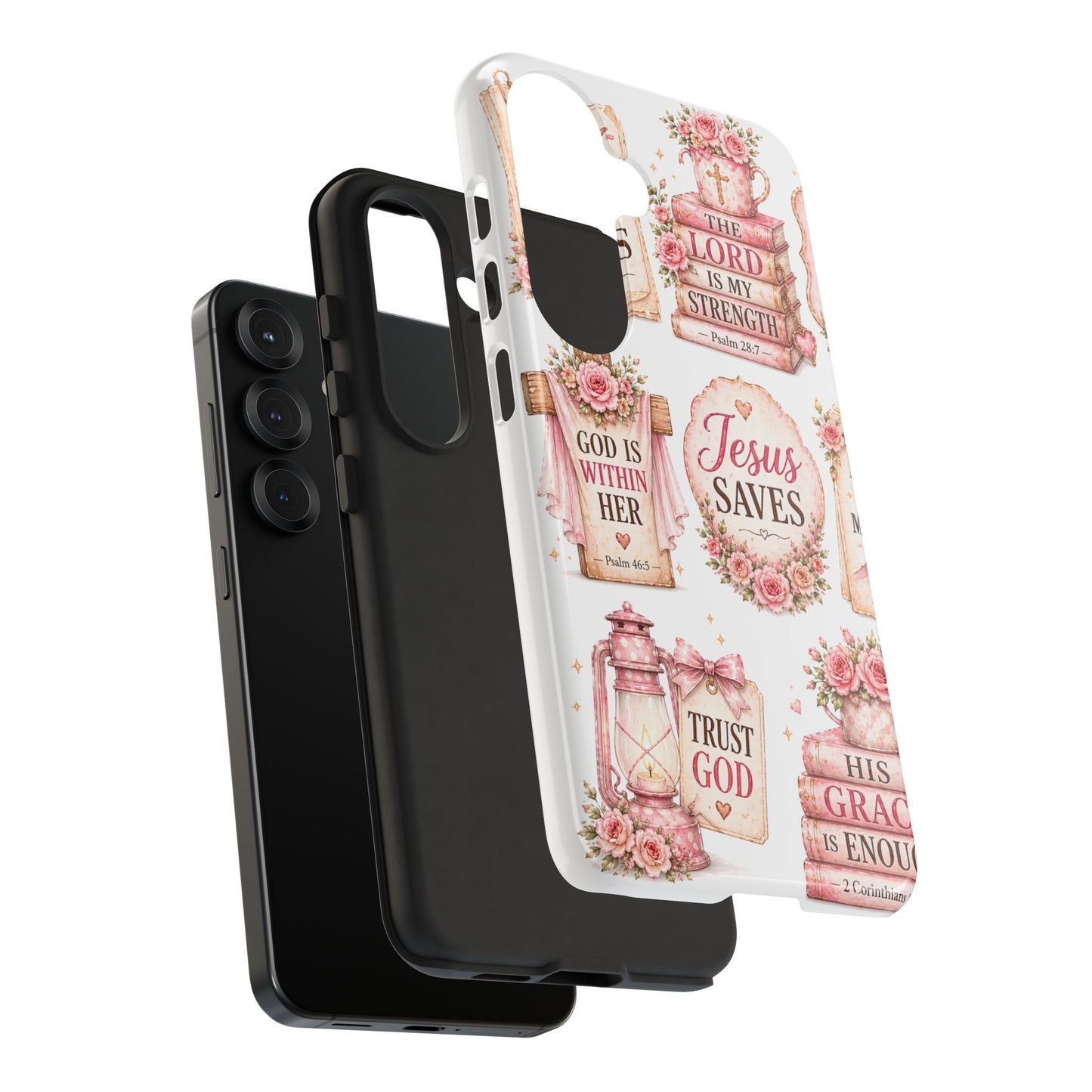 Faith Phone Case — 'Jesus Saves' Floral Christian Scripture iPhone Case