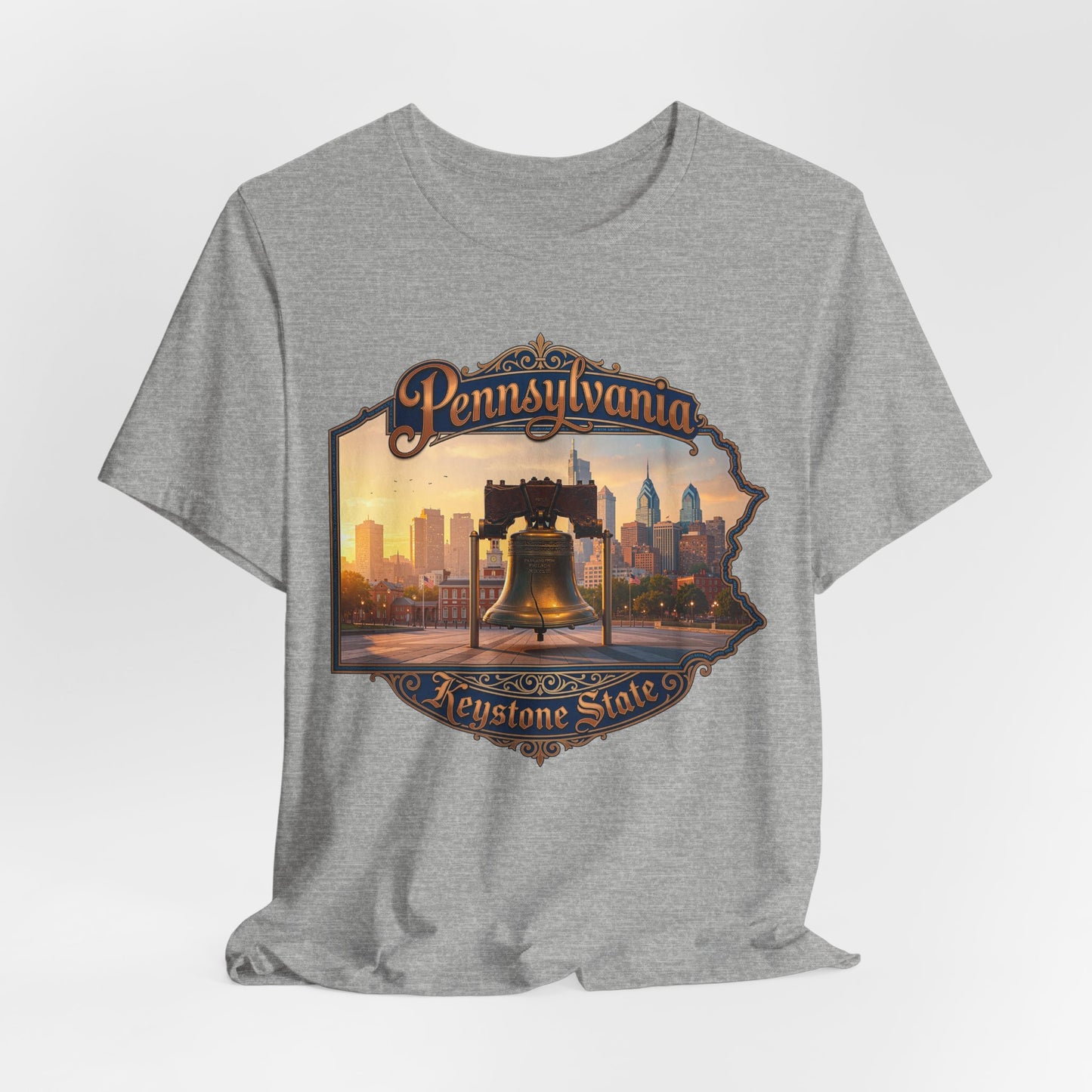 Pennsylvania Keystone State T-Shirt — Liberty Bell & Philadelphia Skyline Tee