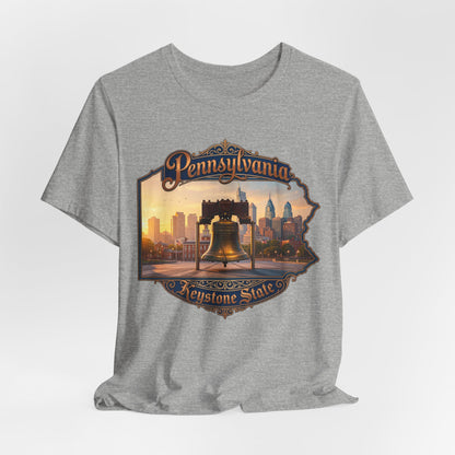 Pennsylvania Keystone State T-Shirt — Liberty Bell & Philadelphia Skyline Tee