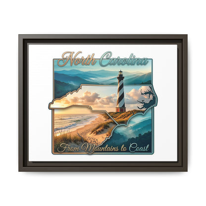 North Carolina Matte Canvas Wall Art — "From Mountains to Coast" Framed Print