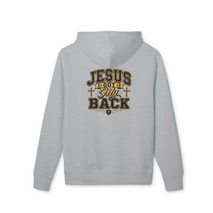 Jesus Got My Back Hoodie — Christian Faith Pullover with Cross Design