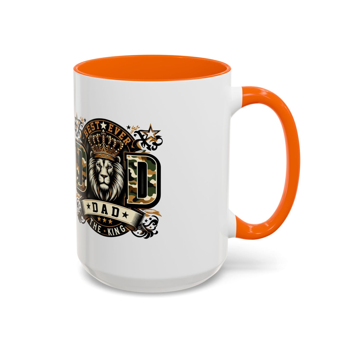 Dad Coffee Mug — "Best Ever Dad" Lion Crest Accent Mug (11/15oz)