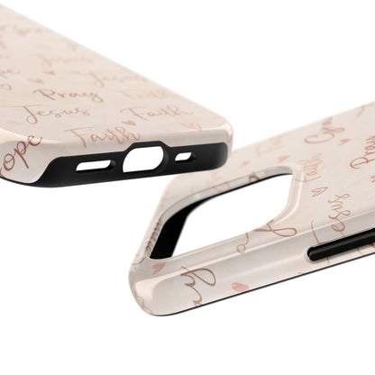 Pray Grace Hope Phone Case | Christian Floral iPhone Case