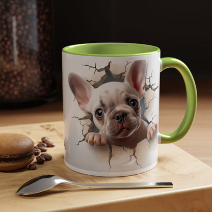 French Bulldog Peekaboo Coffee Mug – Cute Puppy 11/15oz Accent Mug