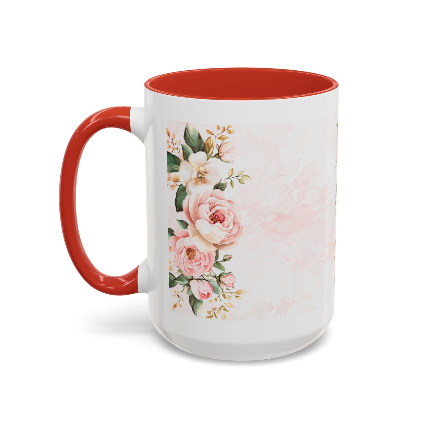 Mom Floral Accent Coffee Mug — Pink Roses Mother's Day Gift (11/15oz)