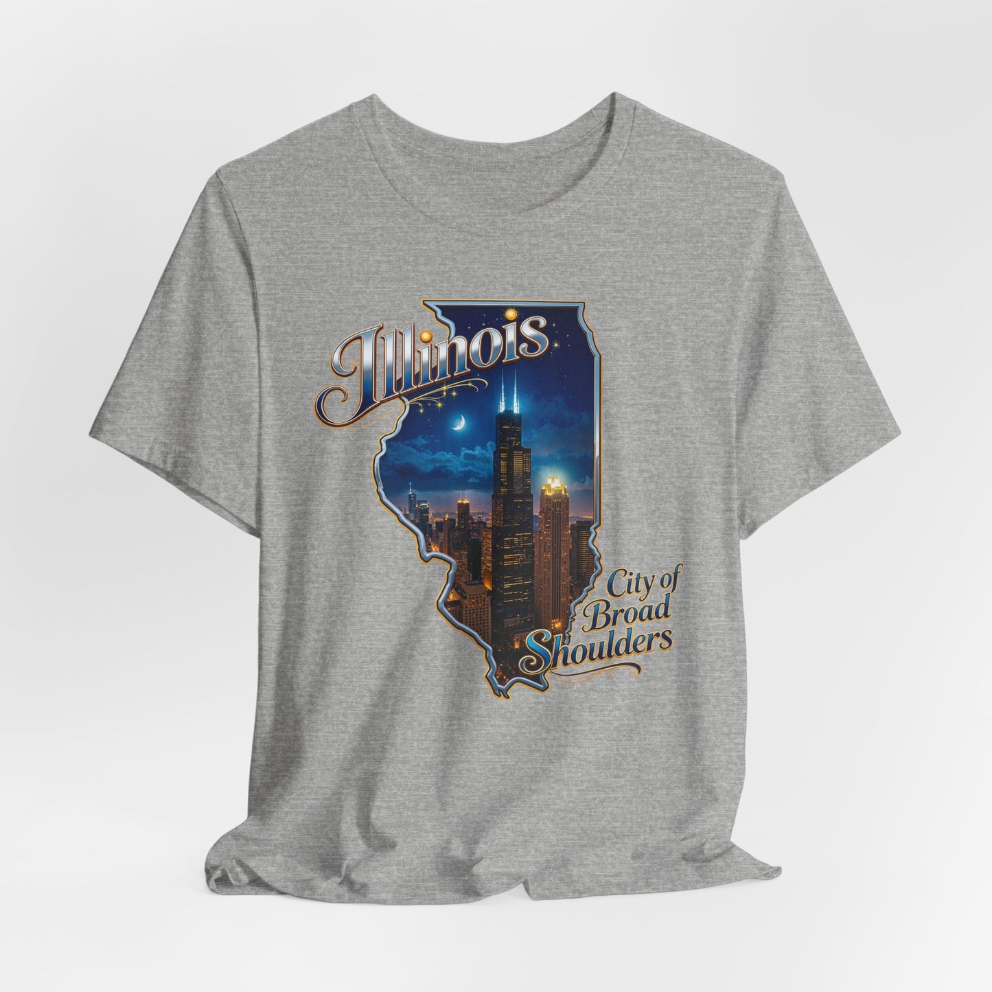 Illinois State Tee — 'City of Broad Shoulders' Chicago Skyline T-Shirt