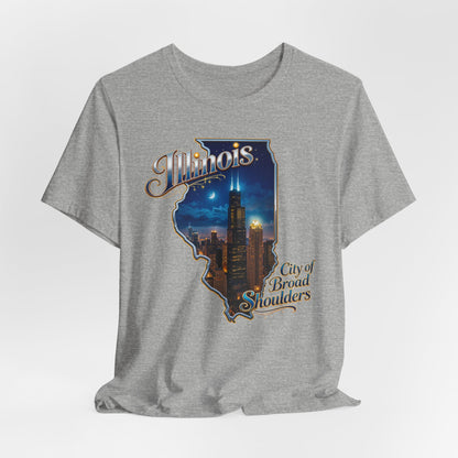 Illinois State Tee — 'City of Broad Shoulders' Chicago Skyline T-Shirt