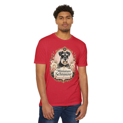 Miniature Schnauzer Floral Portrait T-Shirt