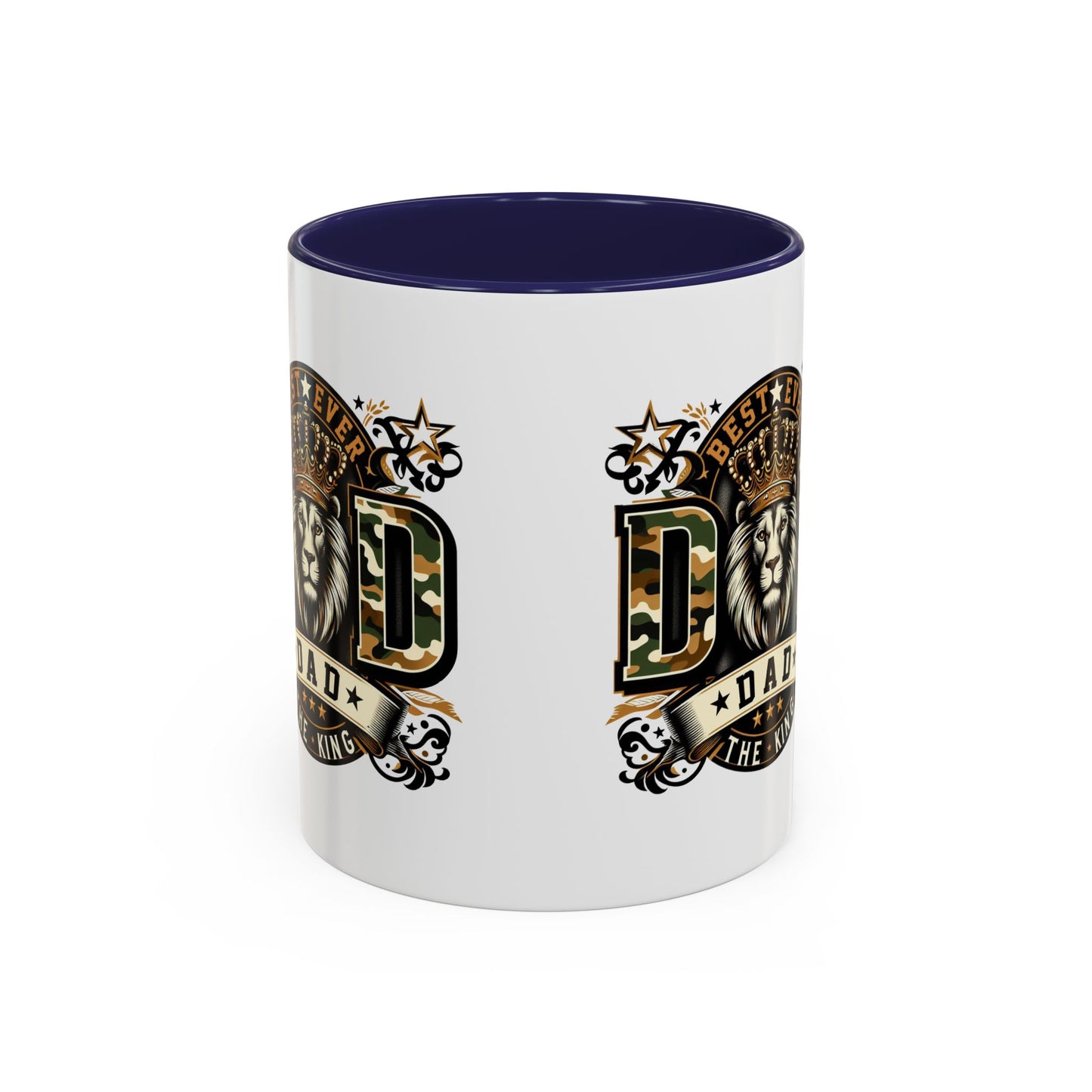 Dad Coffee Mug — "Best Ever Dad" Lion Crest Accent Mug (11/15oz)