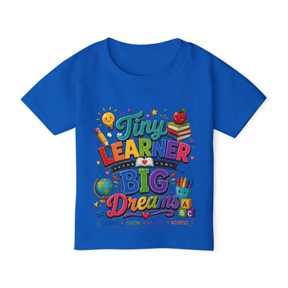 Toddler T‑Shirt — “Tiny Learner Big Dreams” Colorful Back‑to‑School Tee
