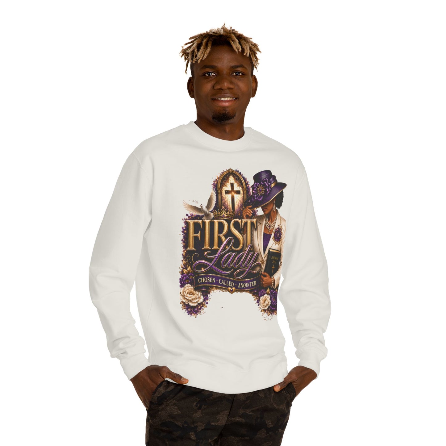 First Lady Church Sweatshirt – Christian Women’s Faith Graphic Crewneck