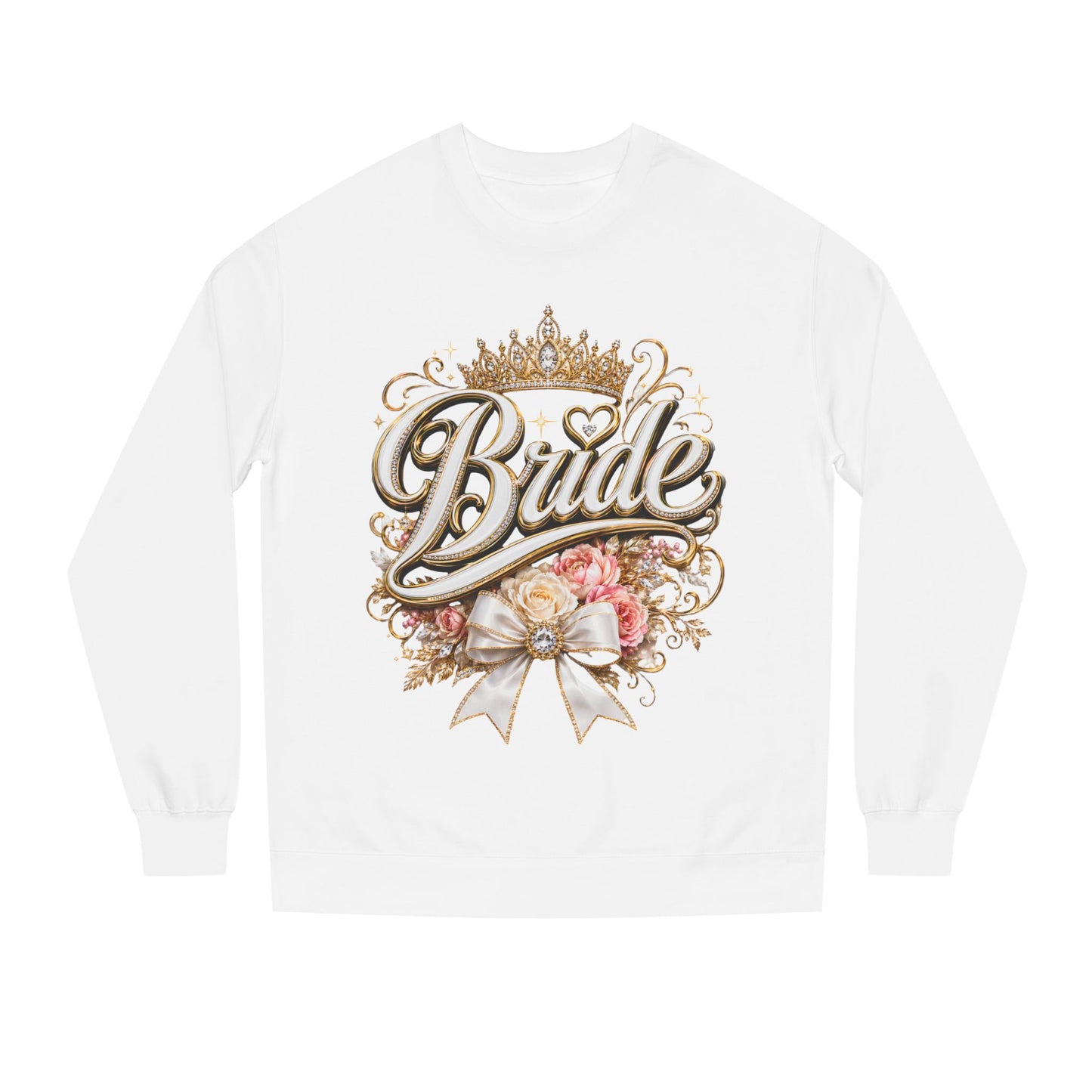 Bride Sweatshirt — Floral Crown Bridal Crewneck for Bachelorette & Wedding