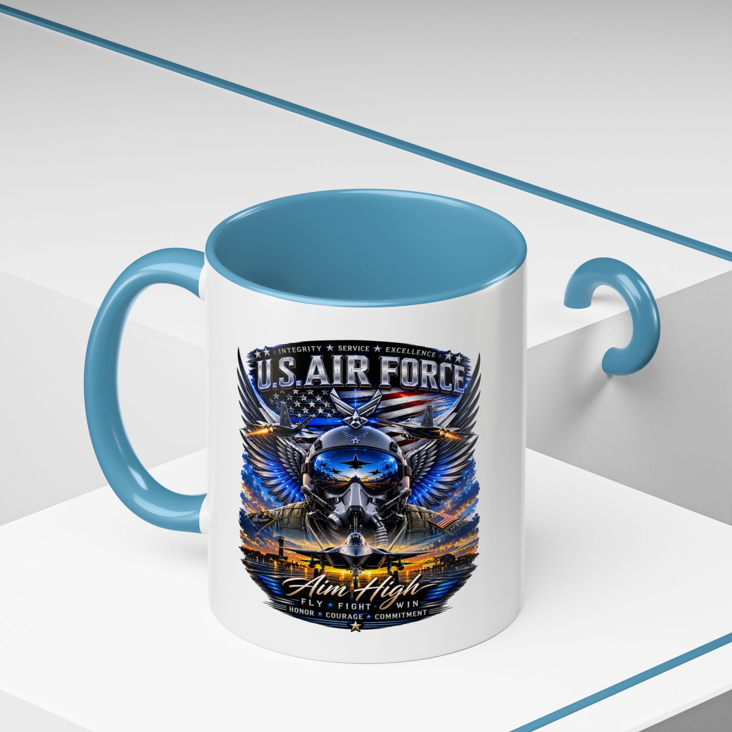 U.S. Air Force Eagle Coffee Mug — "Aim High" Accent 11/15oz