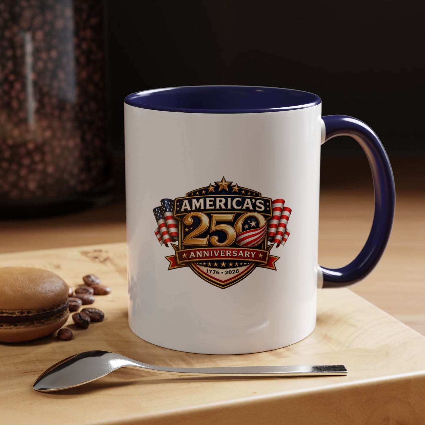 25th Anniversary America Accent Coffee Mug — Patriotic Flag Keepsake (11/15 oz)