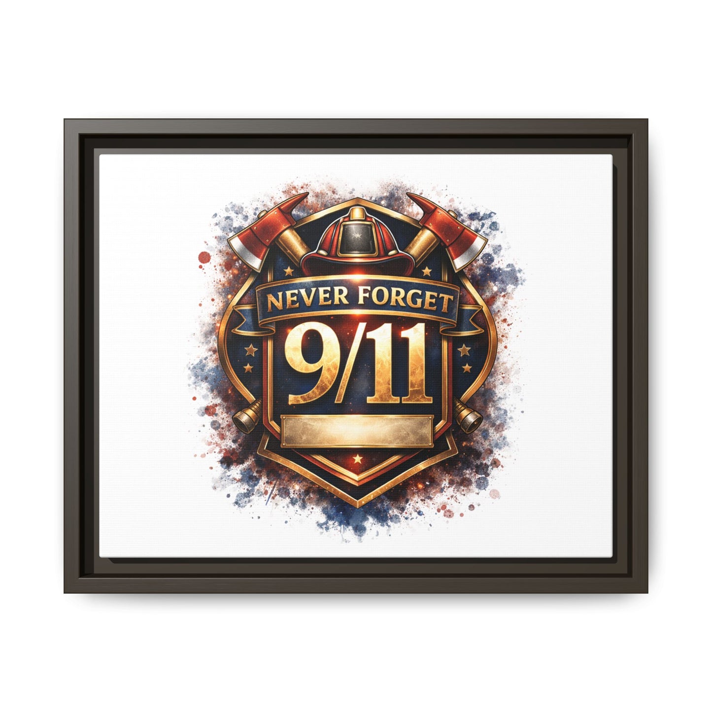 Framed Matte Canvas — 'Never Forget 9/11' Memorial Wall Art