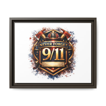Framed Matte Canvas — 'Never Forget 9/11' Memorial Wall Art