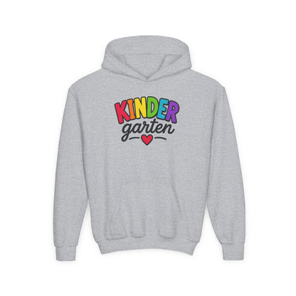 Kindergarten Kids Hoodie — Colorful Heart Graphic Back-to-School Sweatshirt