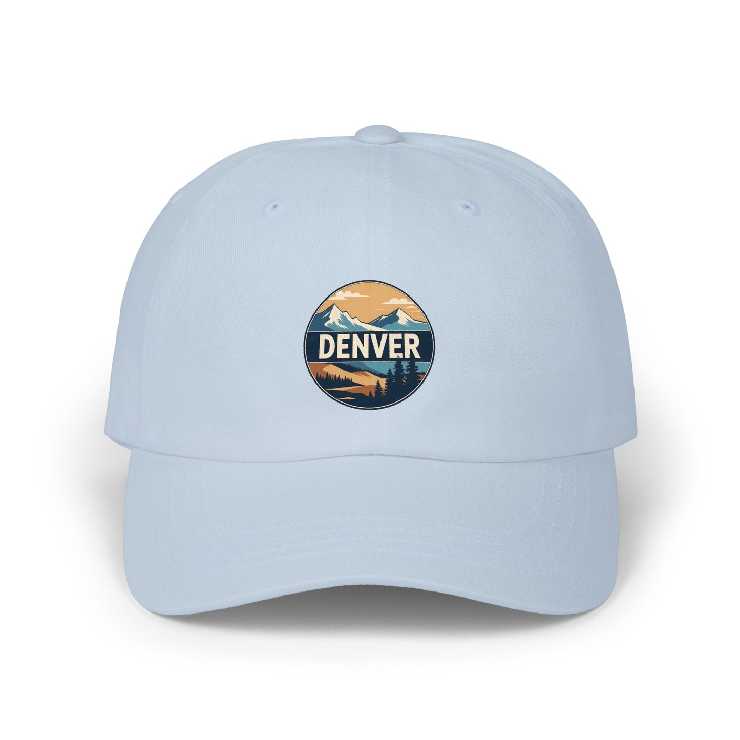 Denver Mountain Dad Cap - Vintage Landscape Embroidered Baseball Hat