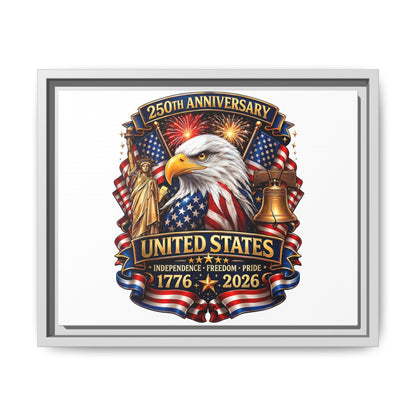 250th Anniversary United States Framed Canvas - Patriotic Eagle 1776–2026
