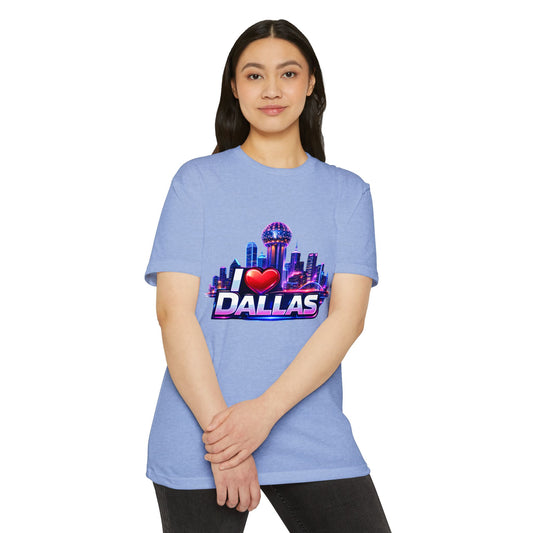 I Love Dallas T-Shirt — Retro Neon City Skyline Tee