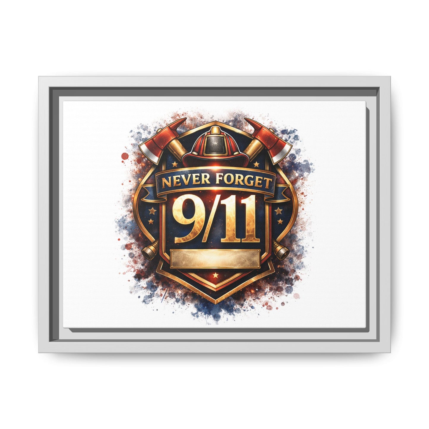 Framed Matte Canvas — 'Never Forget 9/11' Memorial Wall Art