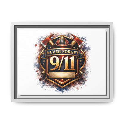 Framed Matte Canvas — 'Never Forget 9/11' Memorial Wall Art
