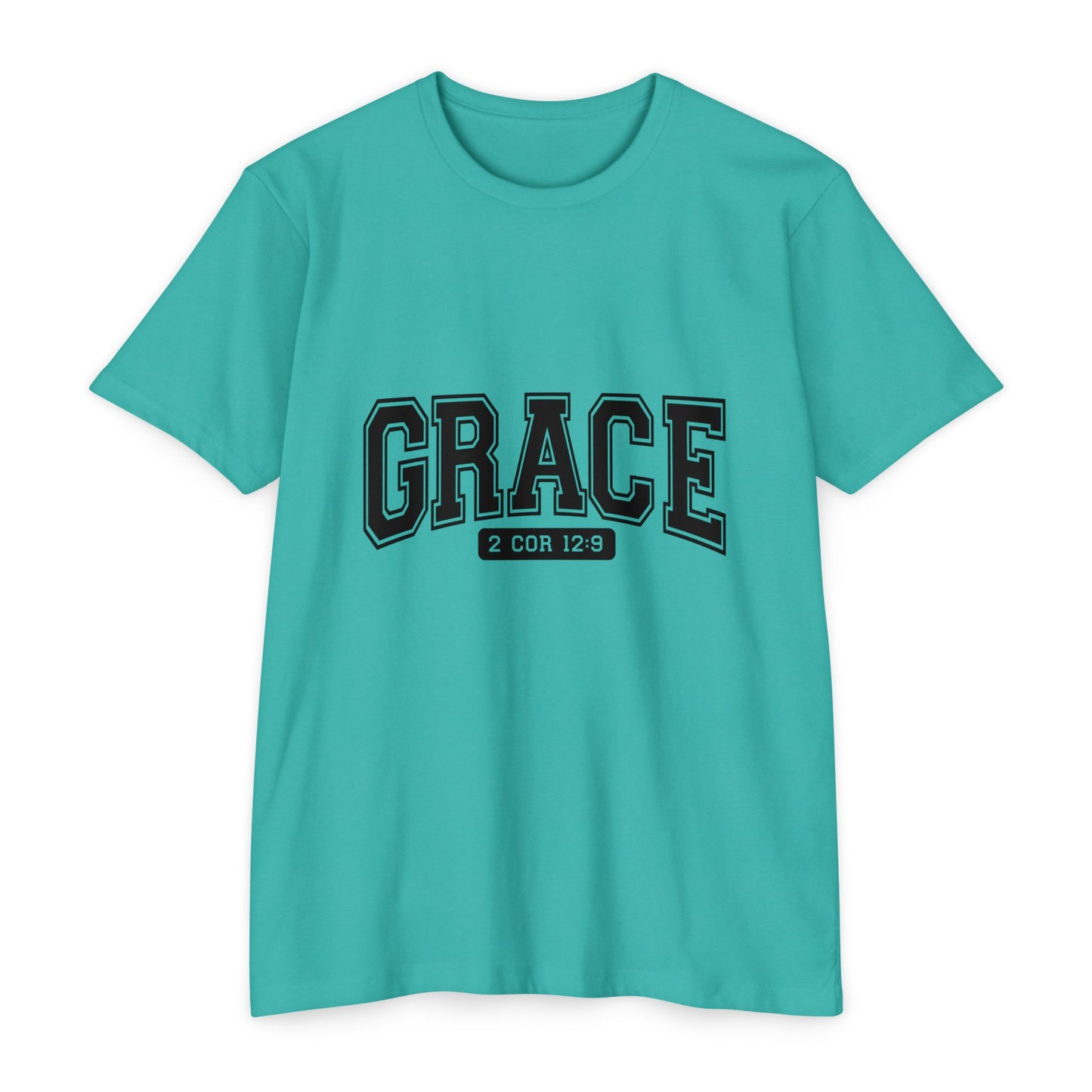 Grace T-Shirt — Faith Graphic Tee ("GRACE" with 2 Cor 12:9)