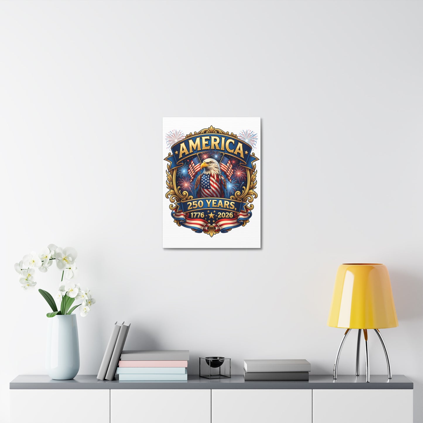 America 250th Anniversary Canvas – Patriotic Eagle 1776-2026 Wall Art