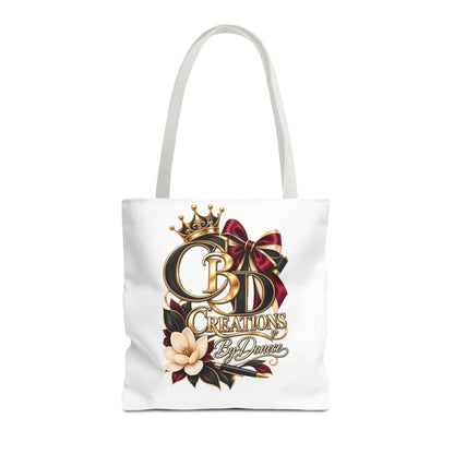 Logo Tote Bag — Elegant Crown & Bow Monogram Tote