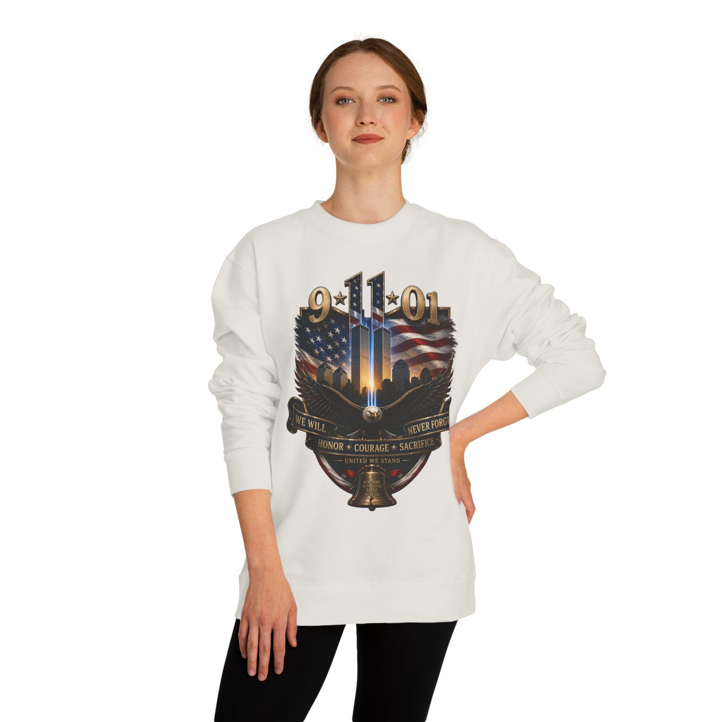 9/11 Memorial Sweatshirt — We Will Never Forget Tribute Crewneck
