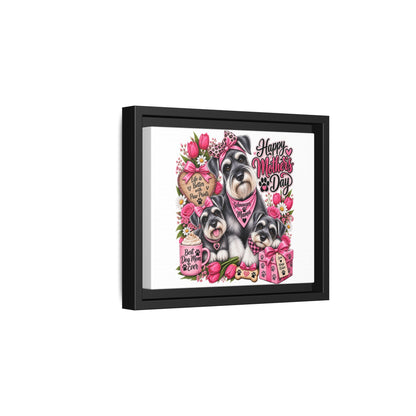 Happy Mother’s Day Schnauzer Canvas — Framed Matte Wall Art