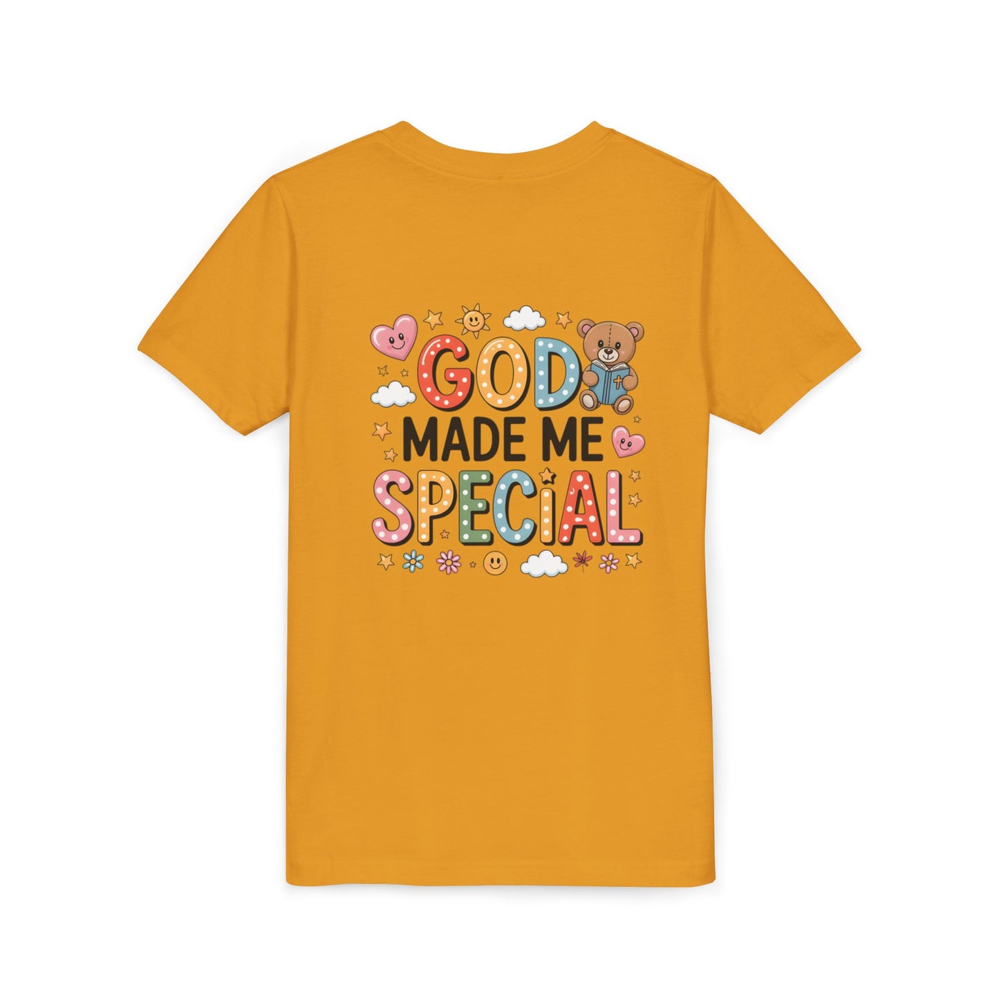 Youth Tee — "God Made Me Special" Cute Christian Kids T-Shirt