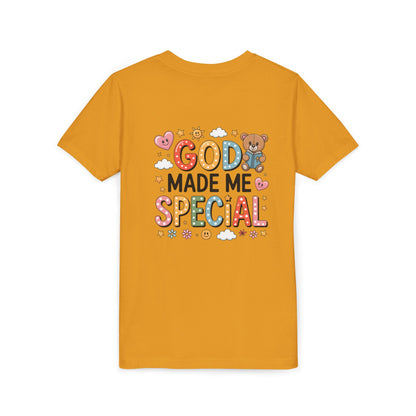 Youth Tee — "God Made Me Special" Cute Christian Kids T-Shirt