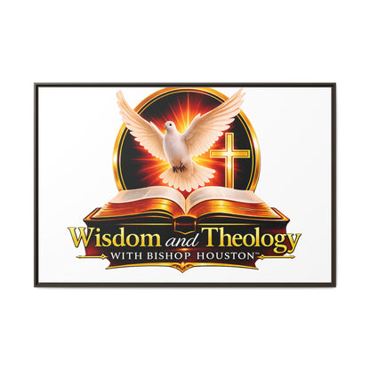 Framed Canvas Print — "Wisdom and Theology" Dove & Bible Wall Art