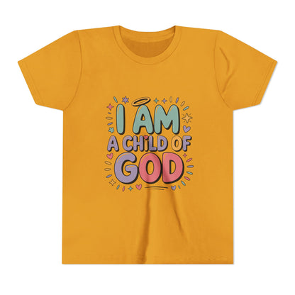 I Am A Child of God Youth Tee — Cute Pastel Christian Kids T-Shirt