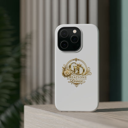 Magnetic Impact-Resistant Phone Case — Gold Floral Crest Logo