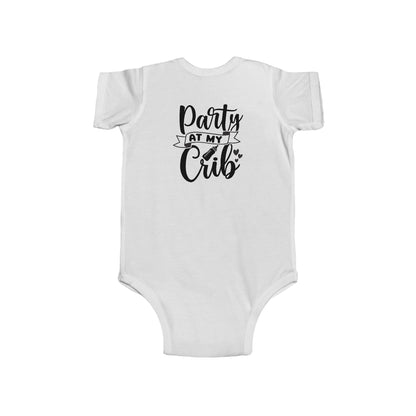 Infant Bodysuit — "Party at My Crib" Cute Baby Onesie, Newborn Shower Gift